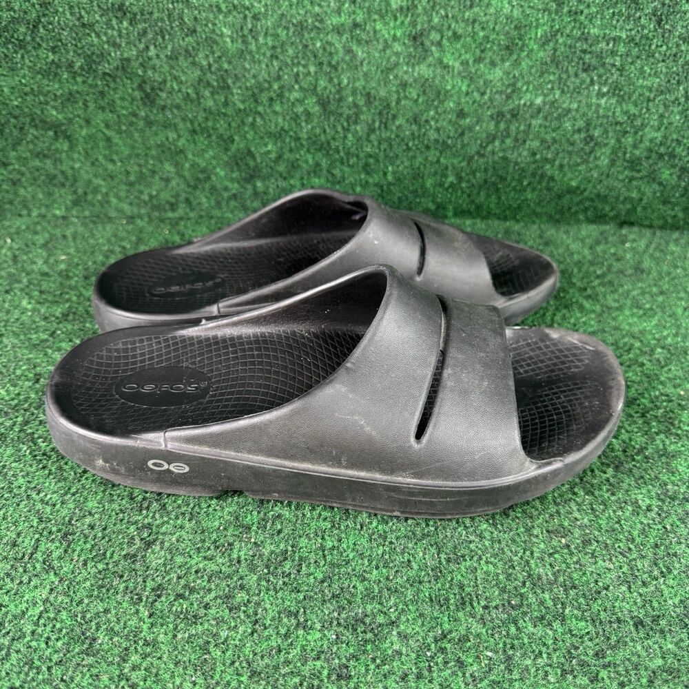 OOFOS OOahh Men's Black Recovery Slide Sandals Size M9 / W11